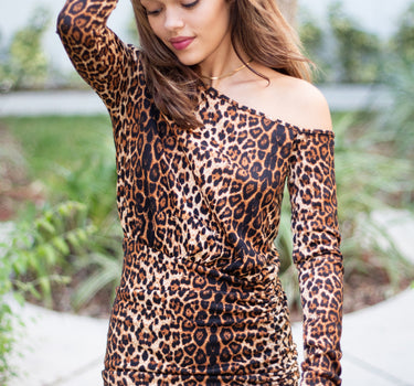 XTRA SOFT Leopard Sleeve Dress